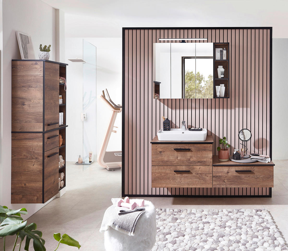 BADEZIMMERREGAL 20/71,7/33 cm  - Eichefarben, Design, Holzwerkstoff (20/71,7/33cm) - Xora