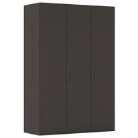 DREHTÜRENSCHRANK 151/223/61 cm,  in Graphitfarben, 3 Tür(en)  - Graphitfarben, Basics, Holzwerkstoff/Metall (151/223/61cm) - Novel