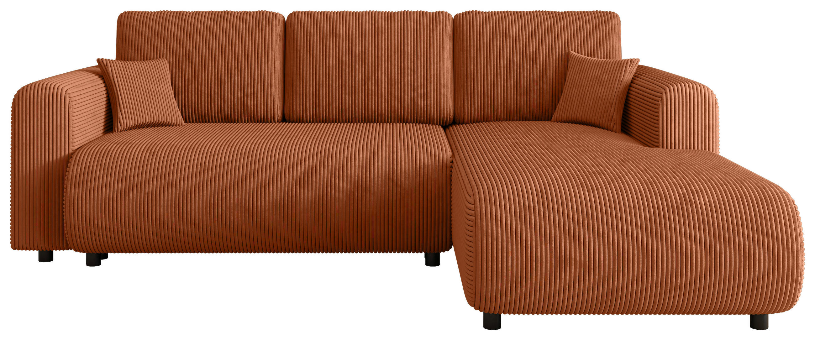 ECKSOFA inkl. Funktionen Terracotta Cord  - Terracotta/Schwarz, KONVENTIONELL, Kunststoff/Textil (260/200cm) - Xora