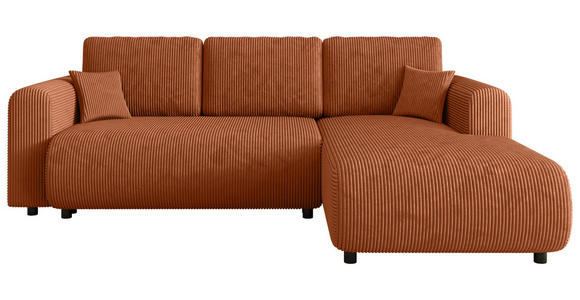 ECKSOFA inkl. Funktionen Terracotta Cord  - Terracotta/Schwarz, KONVENTIONELL, Kunststoff/Textil (260/200cm) - Xora