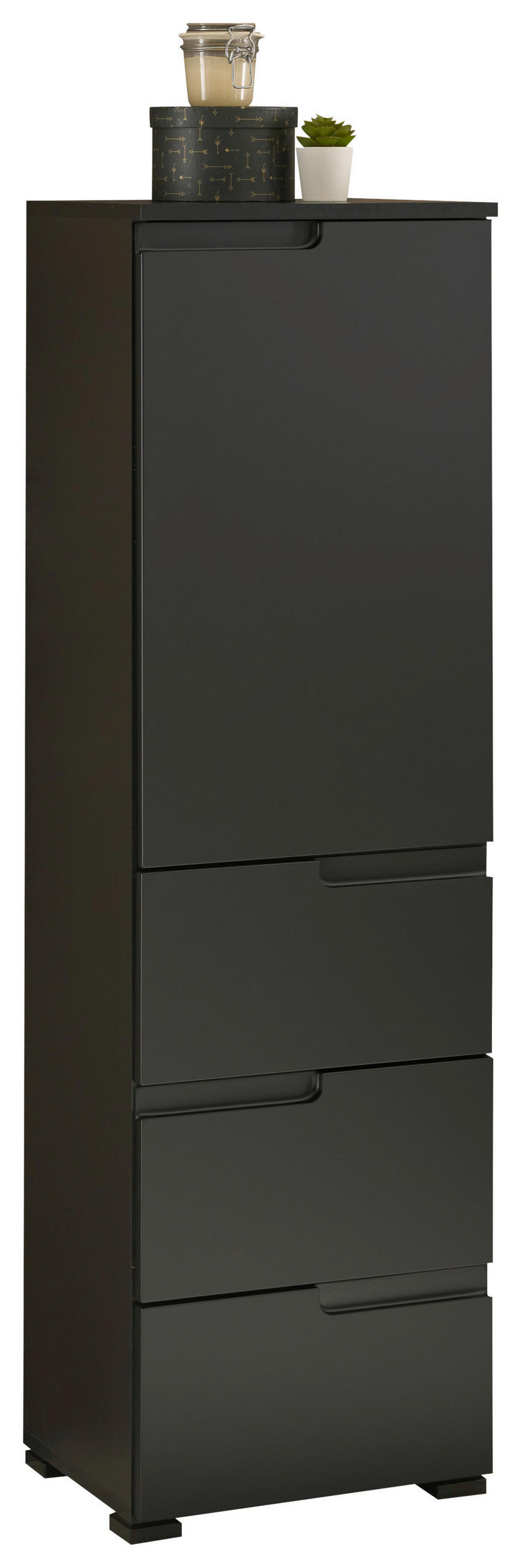 Mid.you Midischrank Schwarz 40x134x32 cm