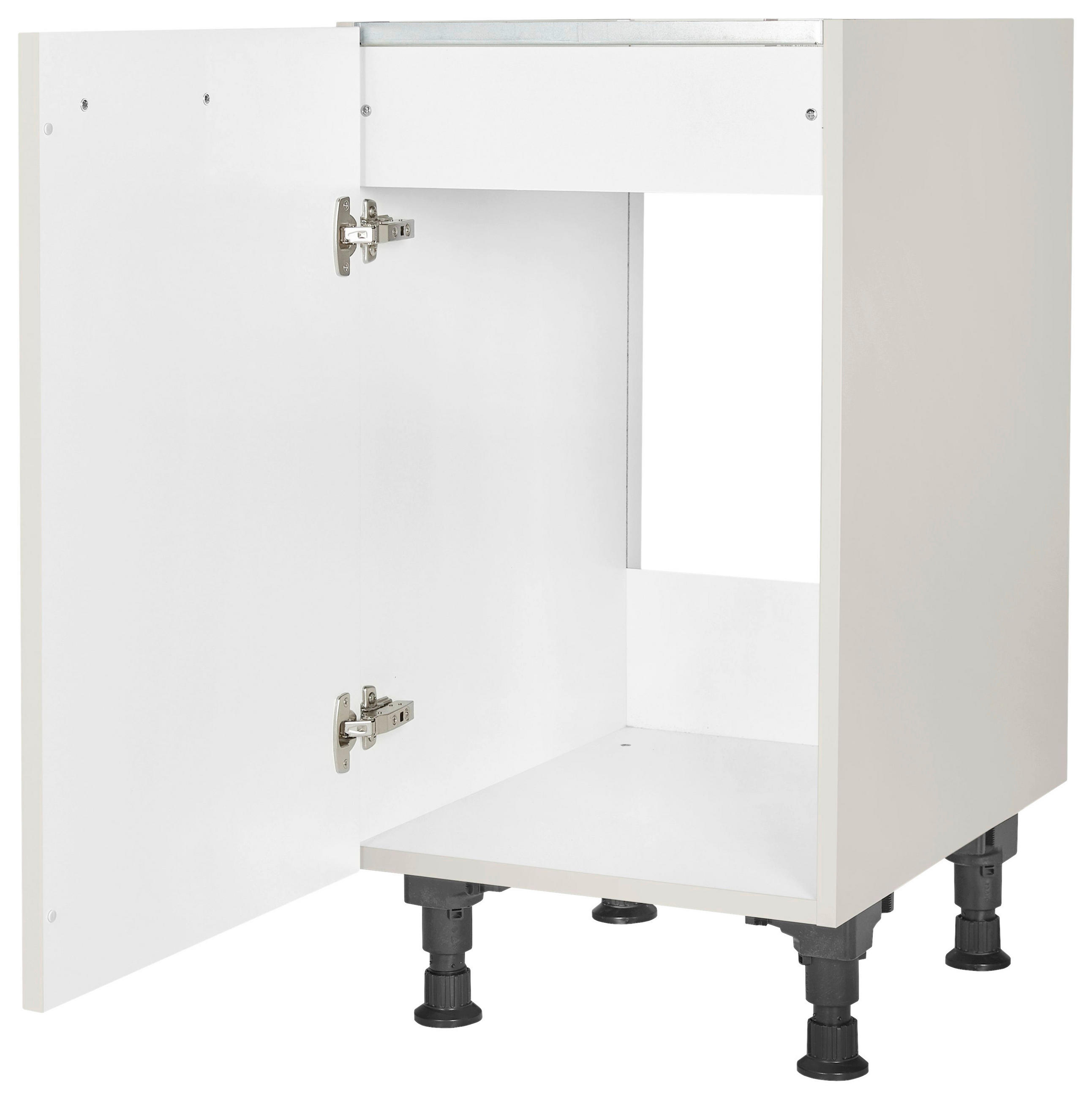 SPÜLENUNTERSCHRANK 45/87/56 cm  in Hellgrau  - Edelstahlfarben/Hellgrau, MODERN, Holzwerkstoff/Metall (45/87/56cm) - Nobilia