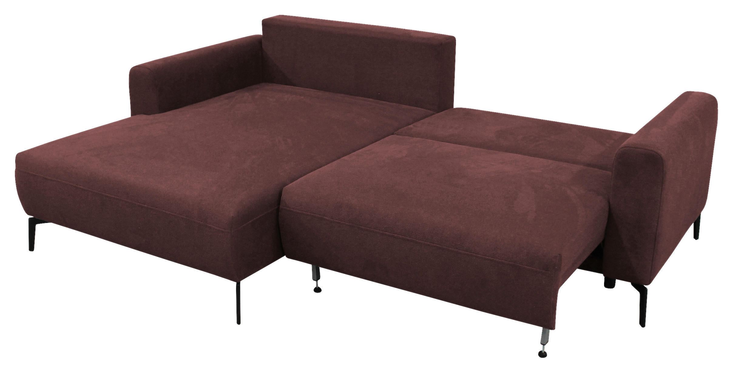 ECKSOFA Rot Flachgewebe  - Rot/Schwarz, Design, Textil/Metall (163/240cm) - MID.YOU