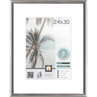 RÁM NA OBRAZY, 1 foto 24 cm x 30 cm - strieborná, Basics, plast/sklo (31,2/25,2cm)