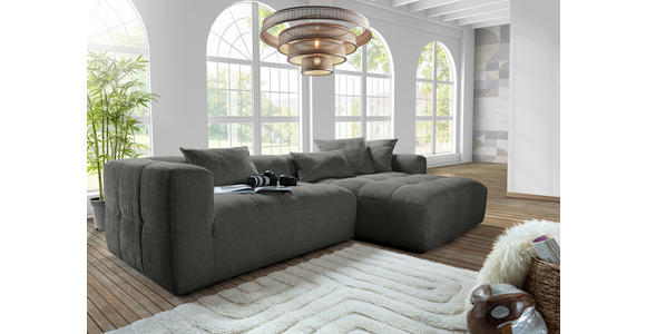 ECKSOFA Schwarz Flachgewebe  - Schwarz, KONVENTIONELL, Kunststoff/Textil (280/170cm) - Carryhome