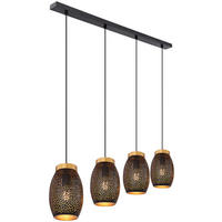 HÄNGELEUCHTE 90/15/120 cm    - Goldfarben/Schwarz, Basics, Metall (90/15/120cm) - Globo