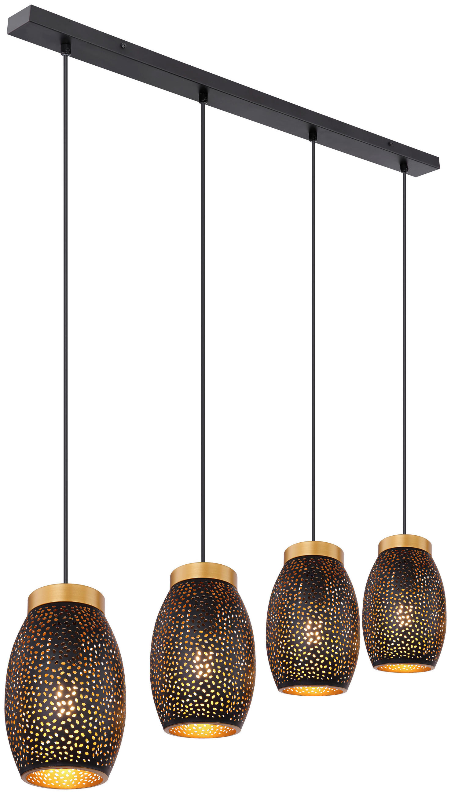 Globo Hängeleuchte Narri Schwarz, Gold 15x120x90 cm