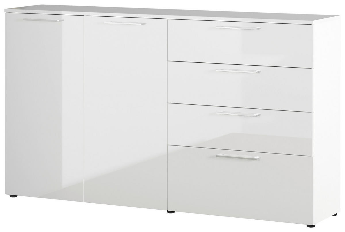 SIDEBOARD  in 186/107/40 cm  - Chromfarben/Schwarz, MODERN, Holzwerkstoff/Kunststoff (186/107/40cm) - Germania