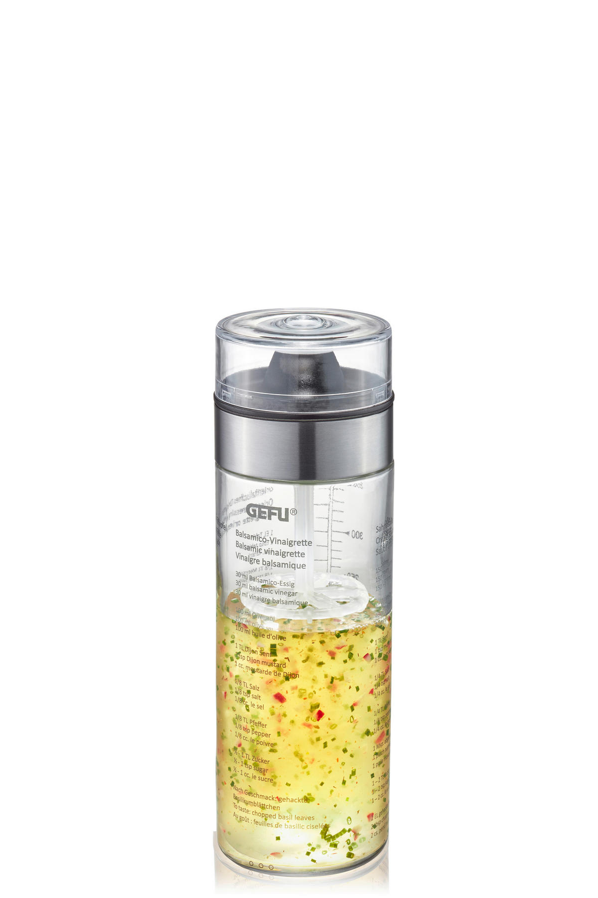 DRESSINGSHAKER - Edelstahlfarben/Transparent, Konventionell, Glas/Kunststoff (6,7/20,3cm) - Gefu