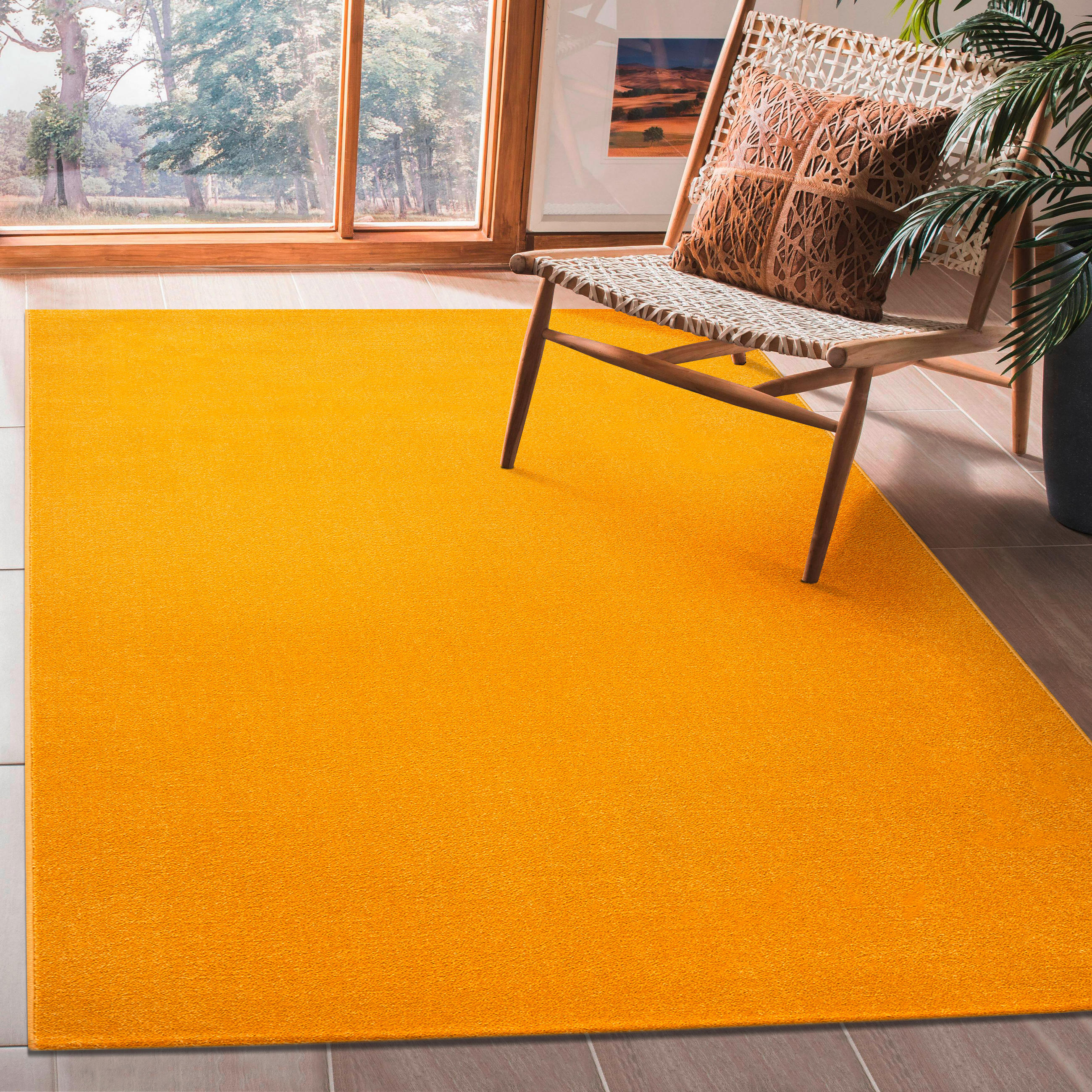 TKANA PREPROGA Uni 140/200 cm tkano rumena - rumena, Trendi, umetna masa/tekstil (140/200cm)