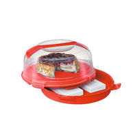 POSUDA ZA TORTE I KOLAČE    - prozirno/crvena, Basics, plastika (34,5/18cm) - Homeware Profession.