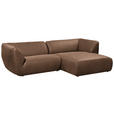 ECKSOFA in Lederlook Cappuccino  - Schwarz/Cappuccino, KONVENTIONELL, Kunststoff/Textil (278/175cm) - Carryhome