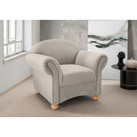SESSEL in Mikrofaser Creme  - Wildeiche/Creme, KONVENTIONELL, Holz/Textil (90/84/80cm) - Livetastic
