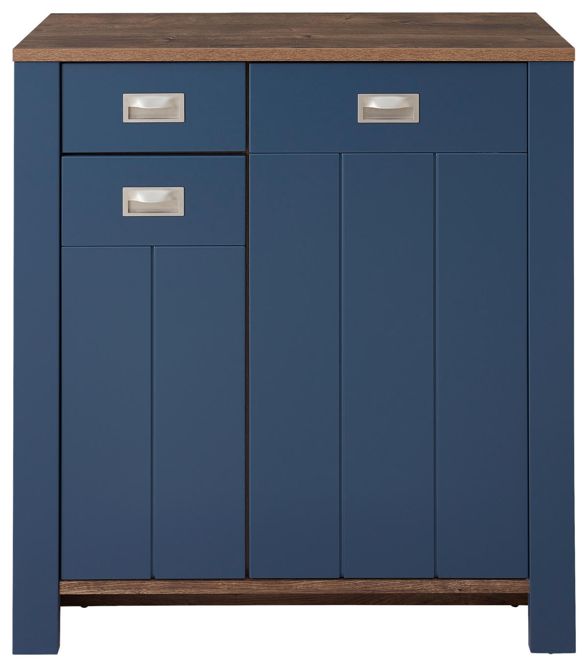 SCHUHSCHRANK Eichefarben, Blau  - Blau/Eichefarben, LIFESTYLE, Holzwerkstoff/Metall (98/105/38cm) - MID.YOU
