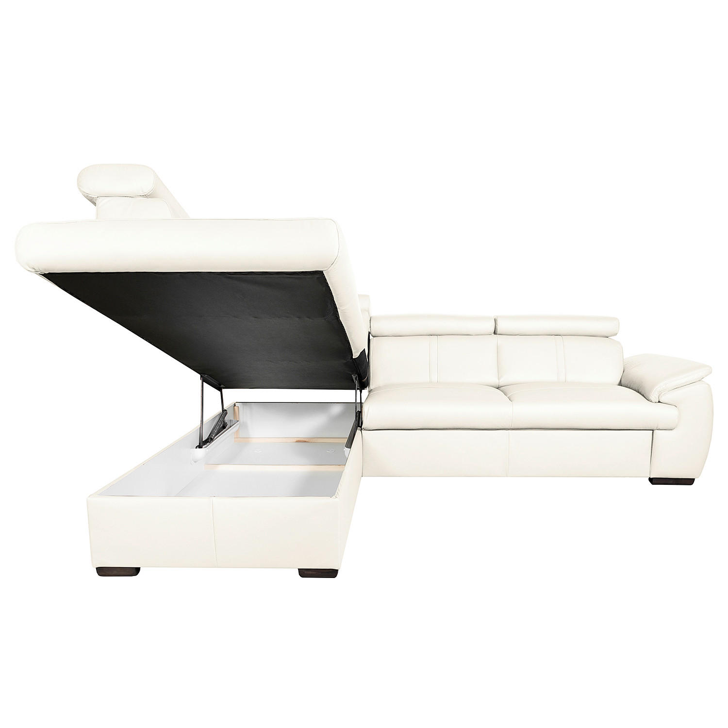 Thumbnail - Livetastic Ecksofa, Weiß, Leder, Echtleder, Rindleder, 4-Sitzer, L-Form, 265x211 cm, Made in EU, Bettkasten erhältlich, ...