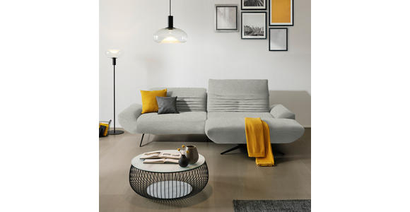 ECKSOFA  in Teddystoff Hellgrau  280/170-195 cm  - Hellgrau/Schwarz, Design, Textil/Metall (280/170-195cm) - Dieter Knoll