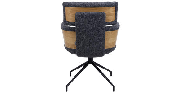 ARMLEHNSTUHL  in Eisen Webstoff  - Eichefarben/Dunkelgrau, Design, Holz/Textil (62/92/66cm) - Dieter Knoll