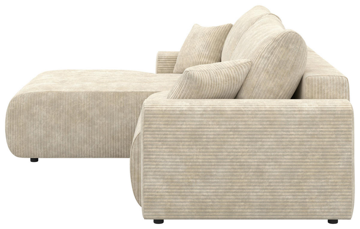 ECKSOFA - Schwarz/Naturfarben, KONVENTIONELL, Kunststoff/Textil (192/270cm) - Carryhome