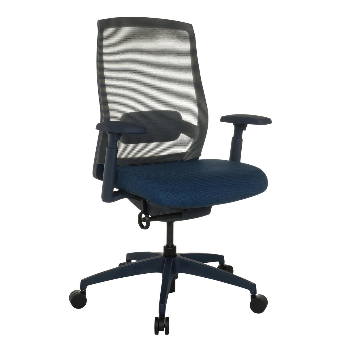 OTOČNÁ ŽIDLE, síťovina, modrá - modrá/černá, Moderní, textil/plast (65/95 - 103/70cm) - MID.YOU