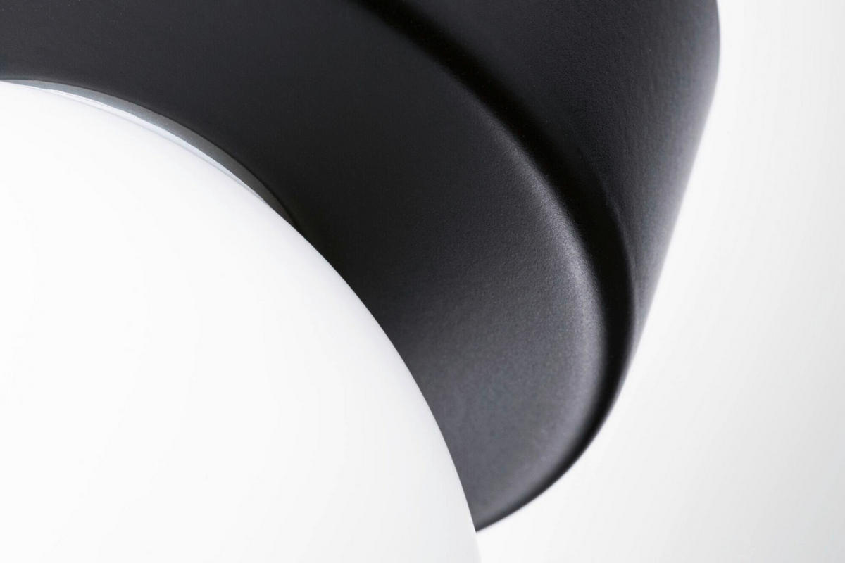 BADEZIMMER-DECKENLEUCHTE Gove 8,0/10,6 cm   - Schwarz/Weiß, Basics, Glas/Metall (8,0/10,6cm) - Paulmann