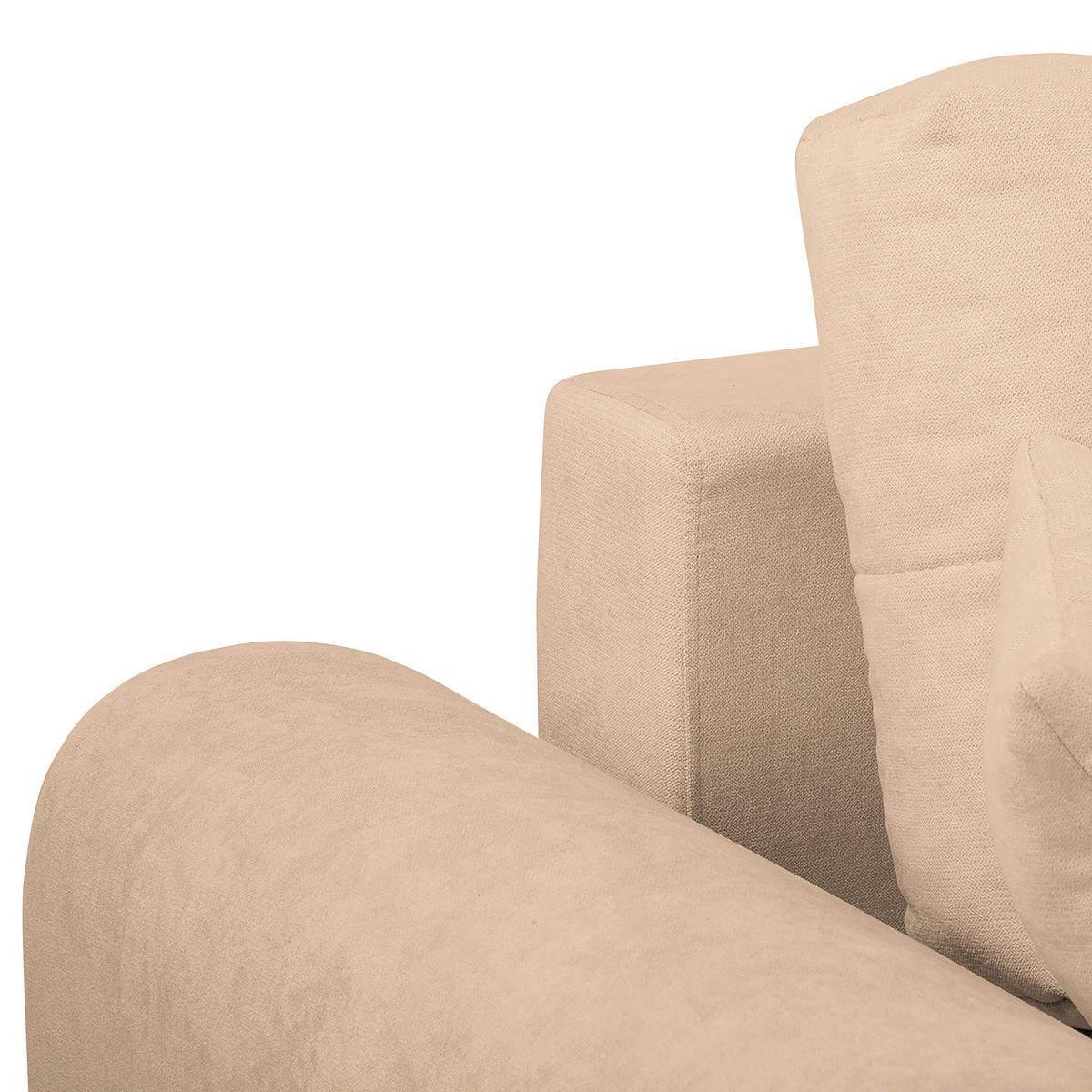 ECKSOFA in Mikrofaser Beige  - Beige/Silberfarben, Design, Textil/Metall (256/175cm) - Livetastic