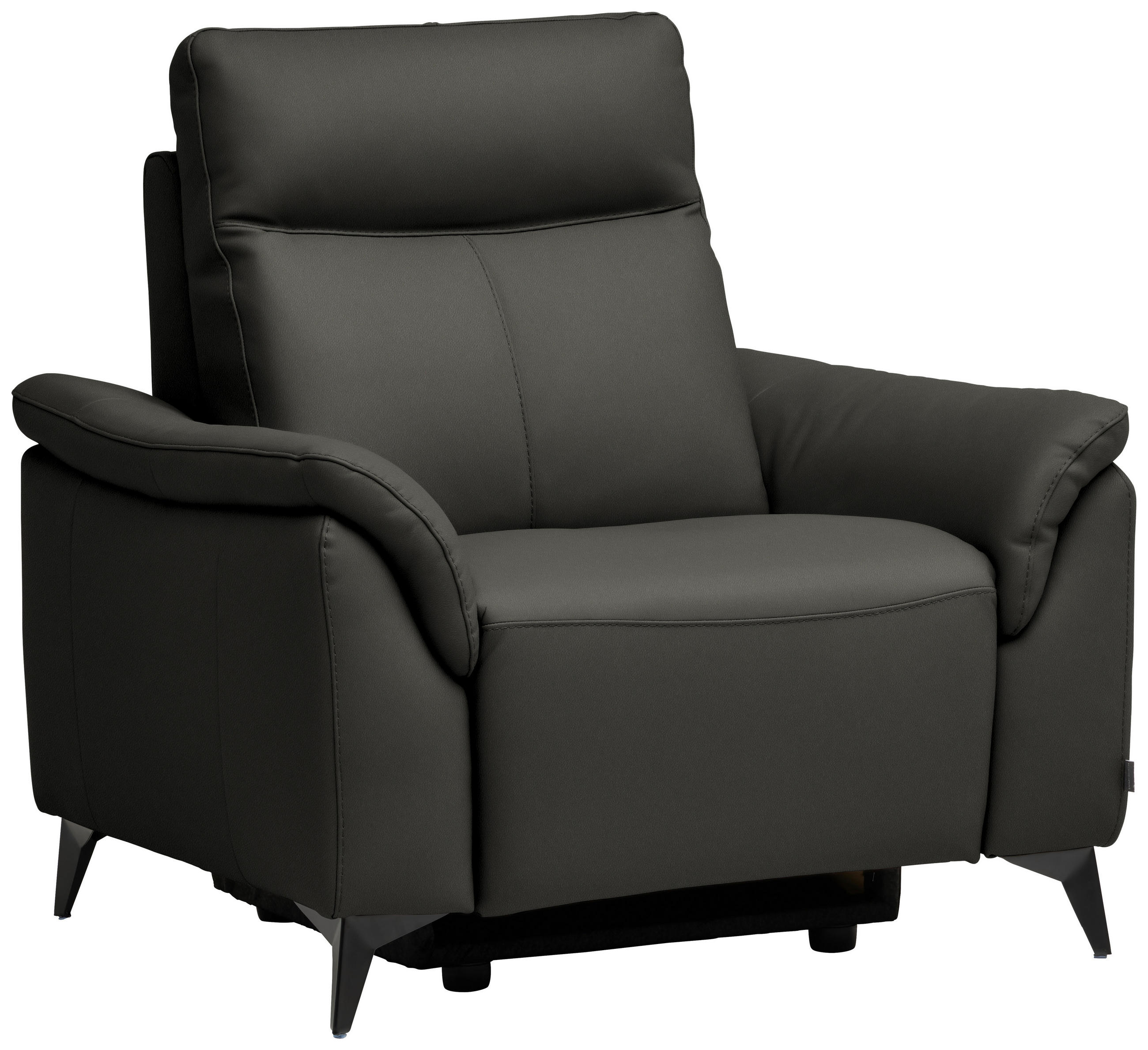 SESSEL Echtleder Anthrazit  - Anthrazit/Schwarz, Design, Leder/Metall (107/105/98cm) - Belluti