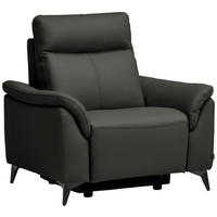 SESSEL Echtleder Anthrazit  - Anthrazit/Schwarz, Design, Leder/Metall (107/105/98cm) - Belluti