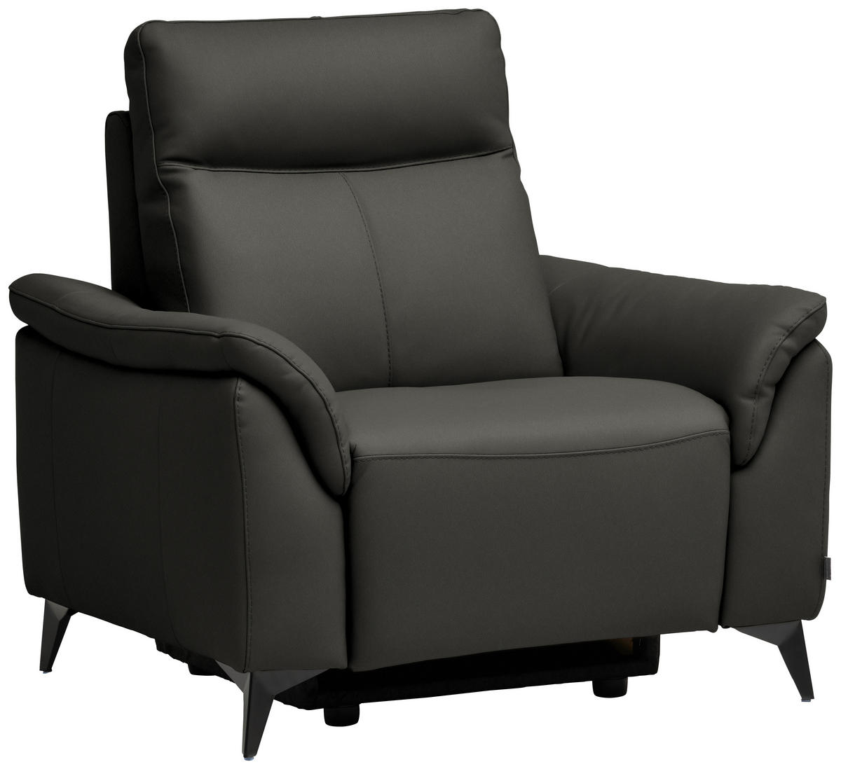 SESSEL Echtleder Anthrazit  - Anthrazit/Schwarz, Design, Leder/Metall (107/105/98cm) - Belluti