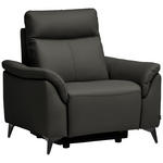 SESSEL in Echtleder Anthrazit  - Anthrazit/Schwarz, Design, Leder/Metall (107/105/98cm) - Belluti