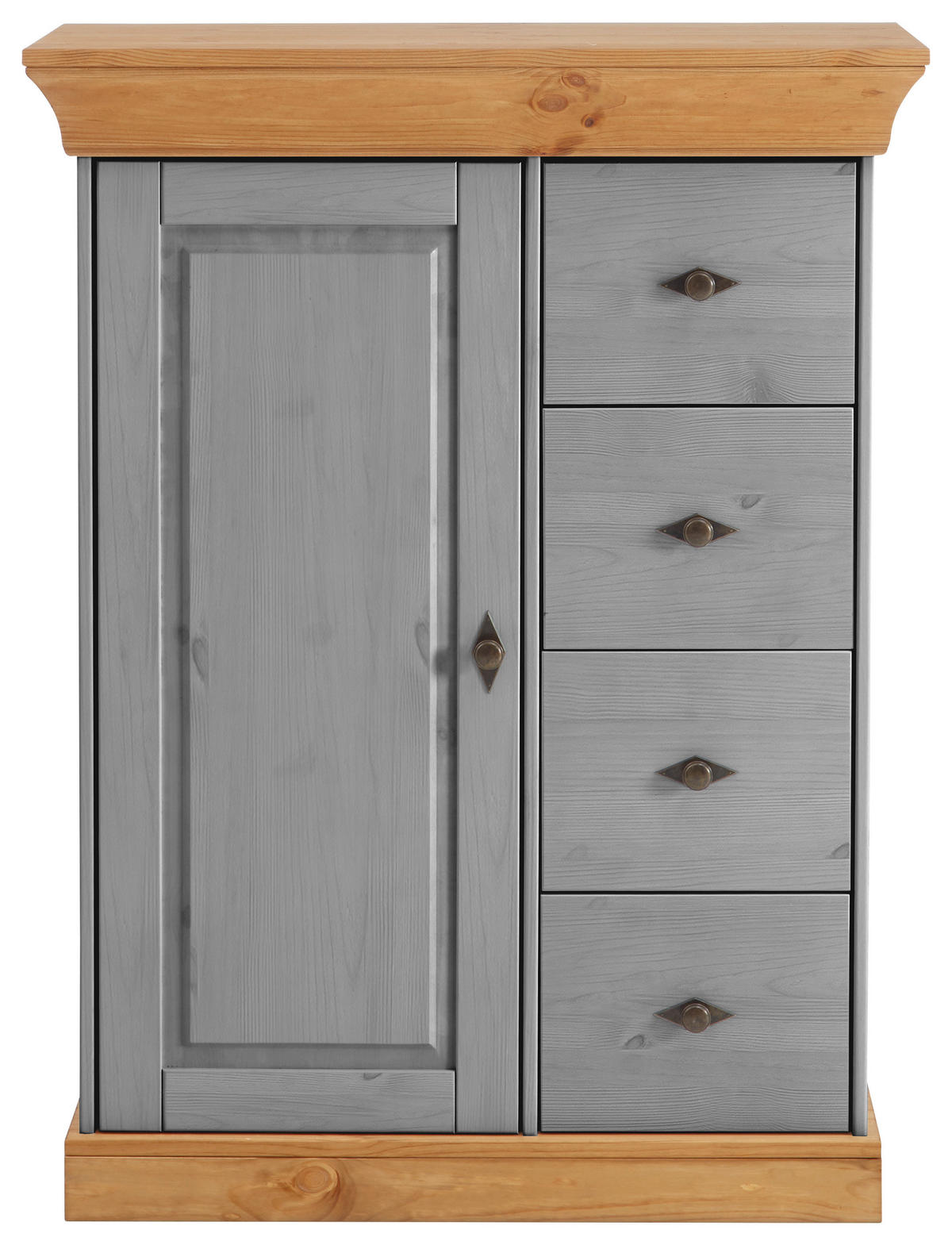 KOMMODE  in 88/117/45 cm  - Laugenfarbig/Grau, ROMANTIK / LANDHAUS, Holz/Metall (88/117/45cm) - Boxxx