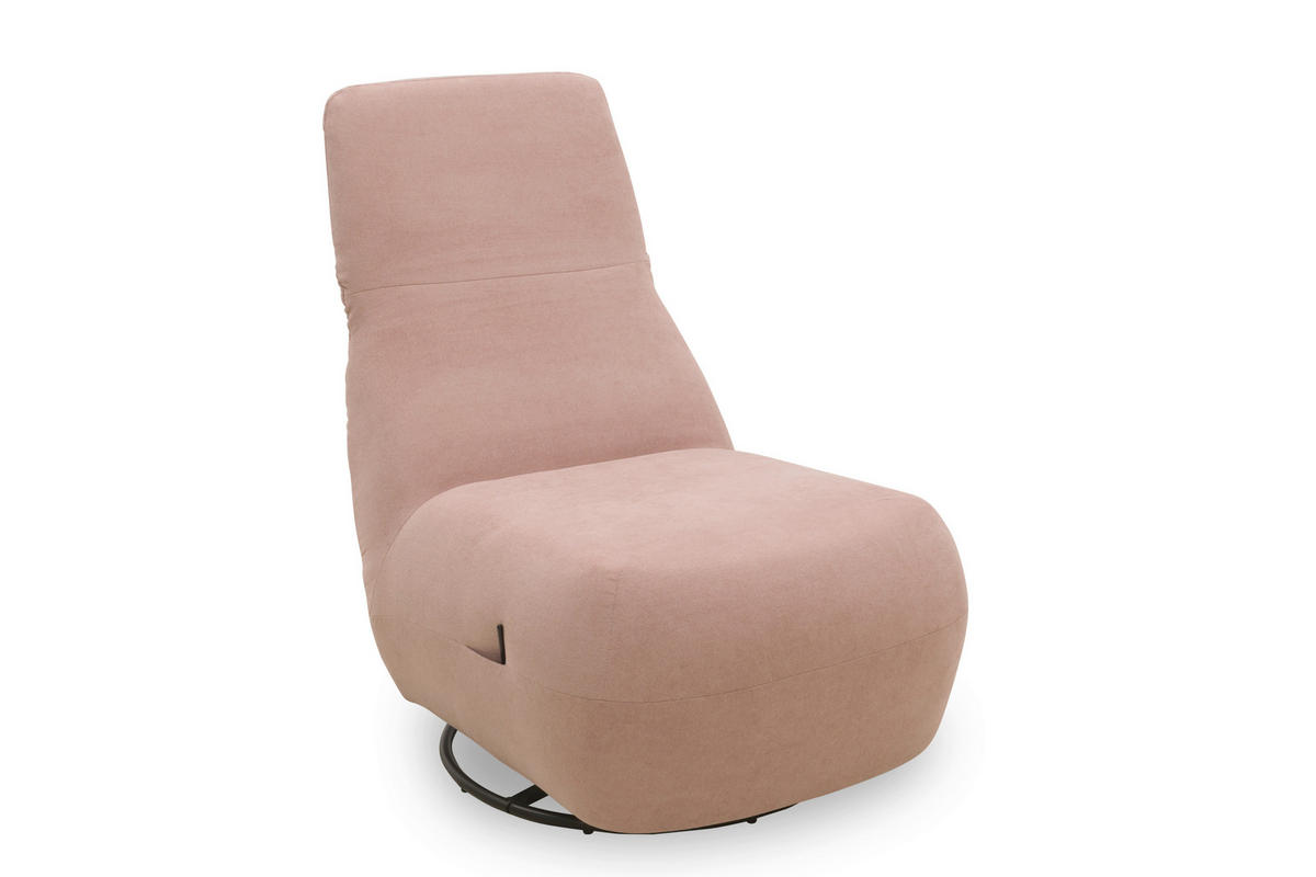 SESSEL in Mikrofaser Rosa  - Schwarz/Rosa, Design, Textil/Metall (68/67/88cm) - MID.YOU