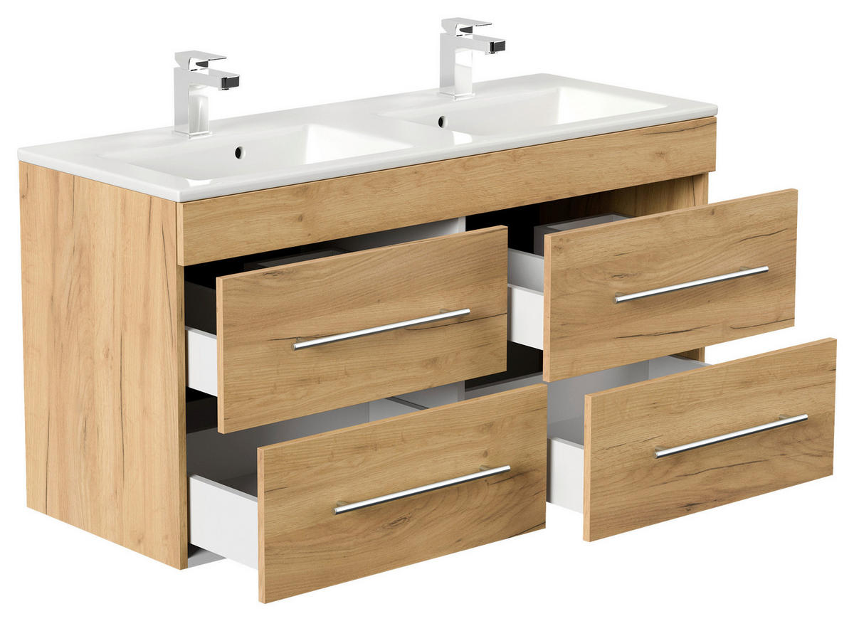 WASCHTISCHKOMBI 120 cm  - Eichefarben/Weiß, Basics, Keramik/Holzwerkstoff (120cm) - MID.YOU