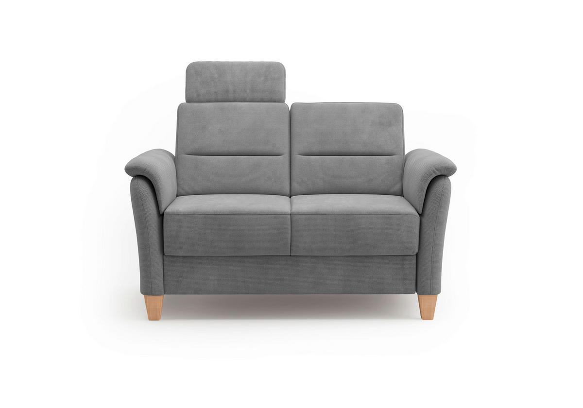 2-SITZER-SOFA in Flachgewebe Grau  - Eichefarben/Grau, KONVENTIONELL, Holz/Textil (149/89/89cm) - Sit & More