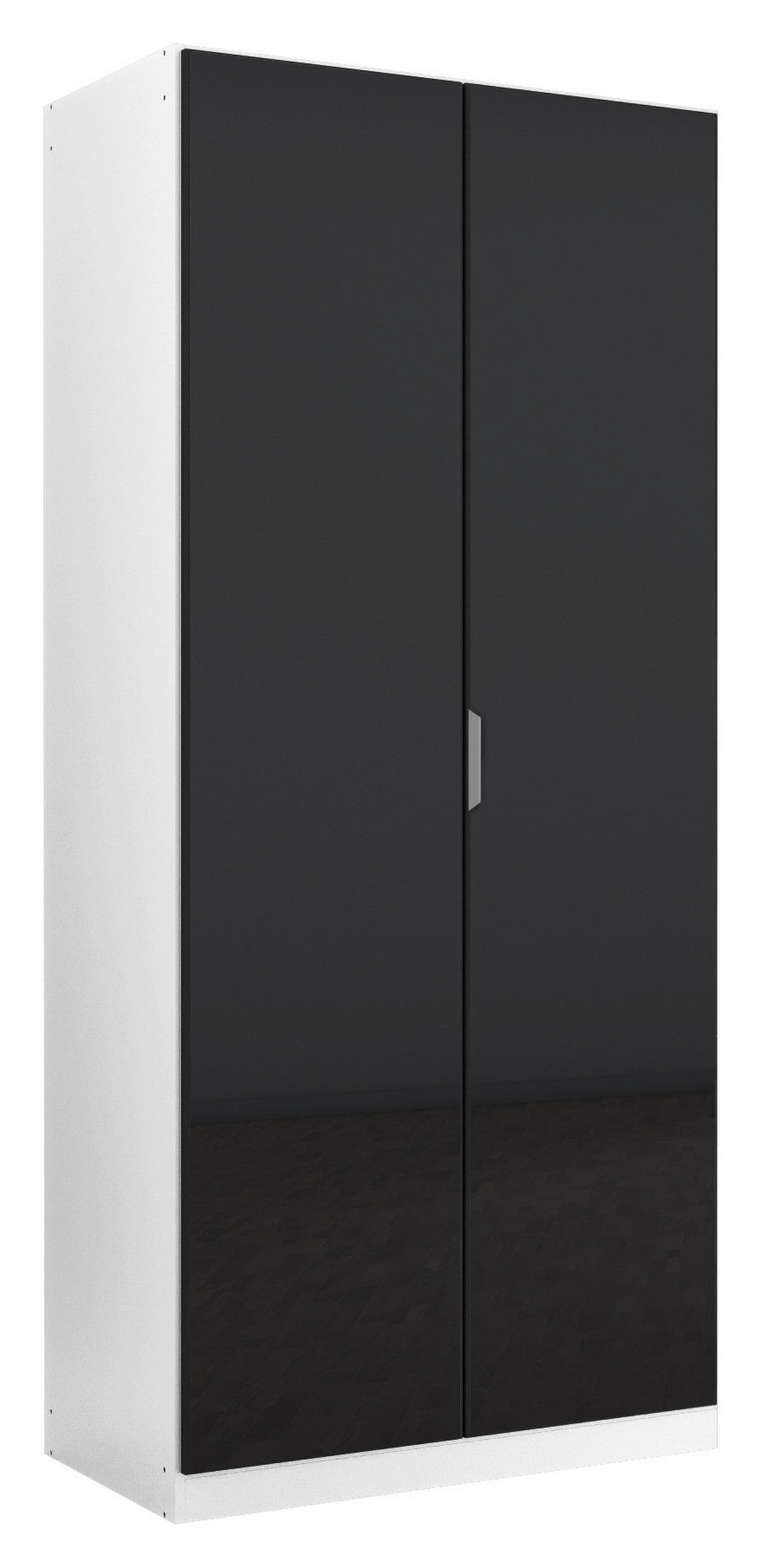 DREHTÜRENSCHRANK in Weiss, Dunkelgrau  - Weiss/Dunkelgrau, Konventionell, Glas/Holzwerkstoff (91/210/52cm) - Xora