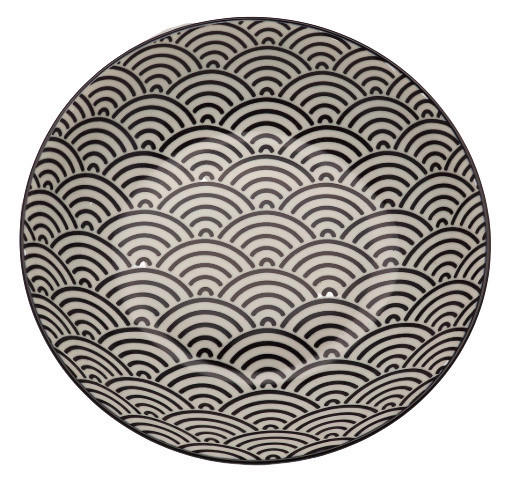 HLBOKÝ TANIER, keramika, 20,3 cm - čierna/biela, Trend, keramika (20,3cm) - Novel