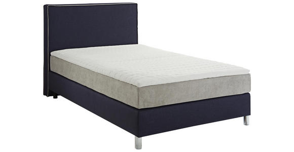 BOXSPRINGBETT 120/200 cm in Blau, Silberfarben - Blau/Chromfarben, Design, Holz/Kunststoff (120/200cm) - Hom`in