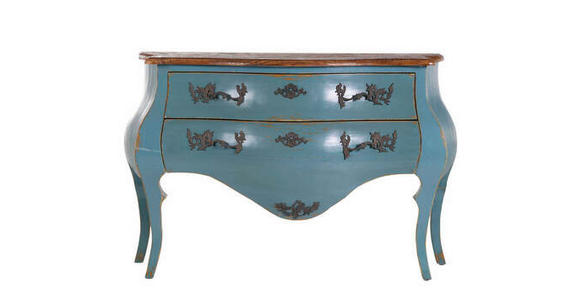 SIDEBOARD in 122/86/57 cm - Blau/Messingfarben, Design, Holz/Metall (122/86/57cm) - Landscape