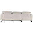 ECKSOFA  in Cord Creme  180/266 cm  - Creme/Schwarz, KONVENTIONELL, Textil/Metall (180/266cm) - Hom`in