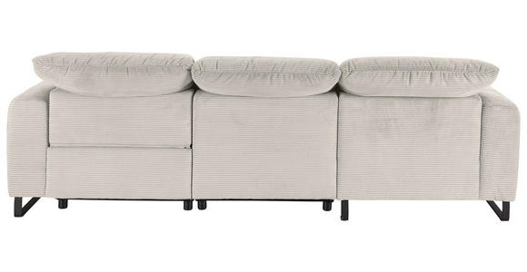 ECKSOFA  in Cord Creme  180/266 cm  - Creme/Schwarz, KONVENTIONELL, Textil/Metall (180/266cm) - Hom`in