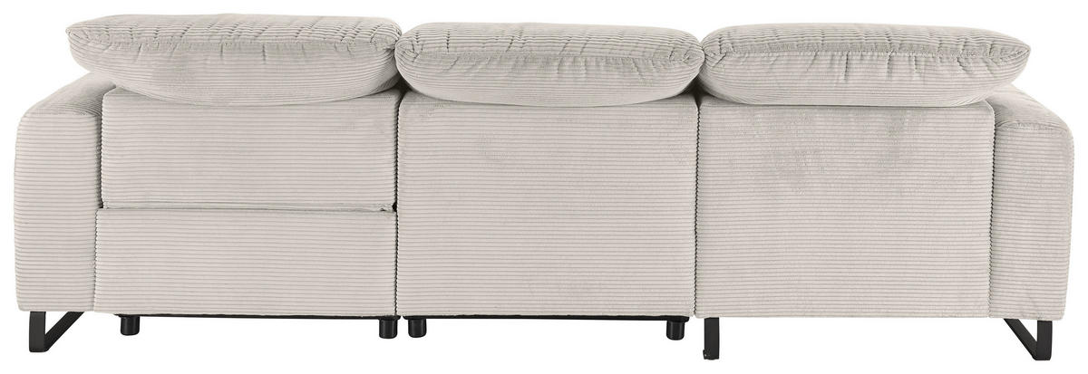 ECKSOFA in Cord Creme  - Creme/Schwarz, Konventionell, Textil/Metall (180/266cm) - Hom`in