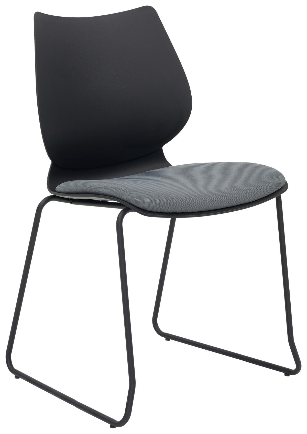 STUHL  in Eisen Webstoff matt  - Dunkelgrau/Schwarz, Modern, Kunststoff/Textil (51,5/85.5/58.5cm) - Hom`in