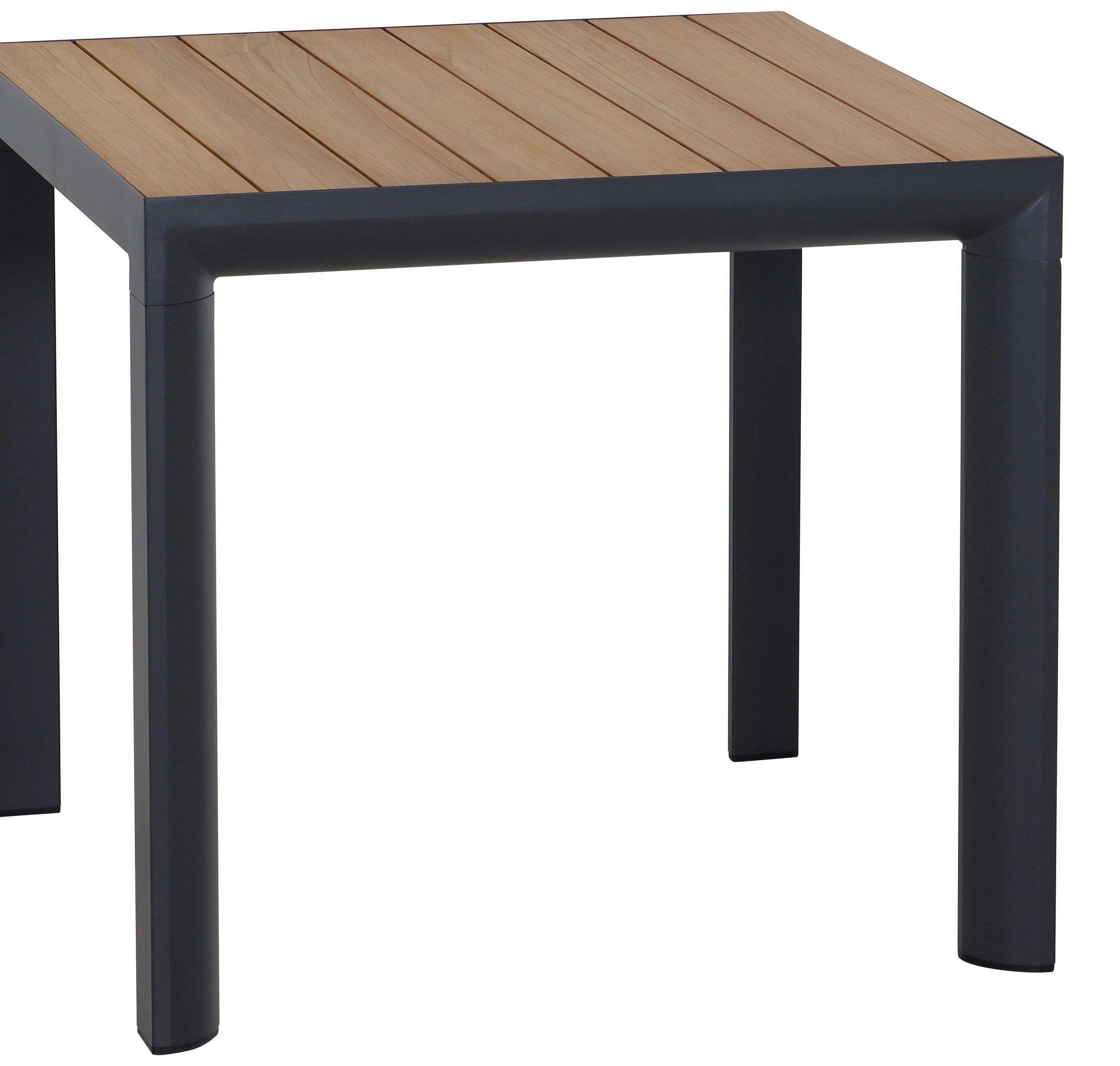 GARTENTISCH 80/80/74 cm Metall quadratisch - Anthrazit/Teakfarben, Basics, Holz/Metall (80/80/74cm) - Siena Garden