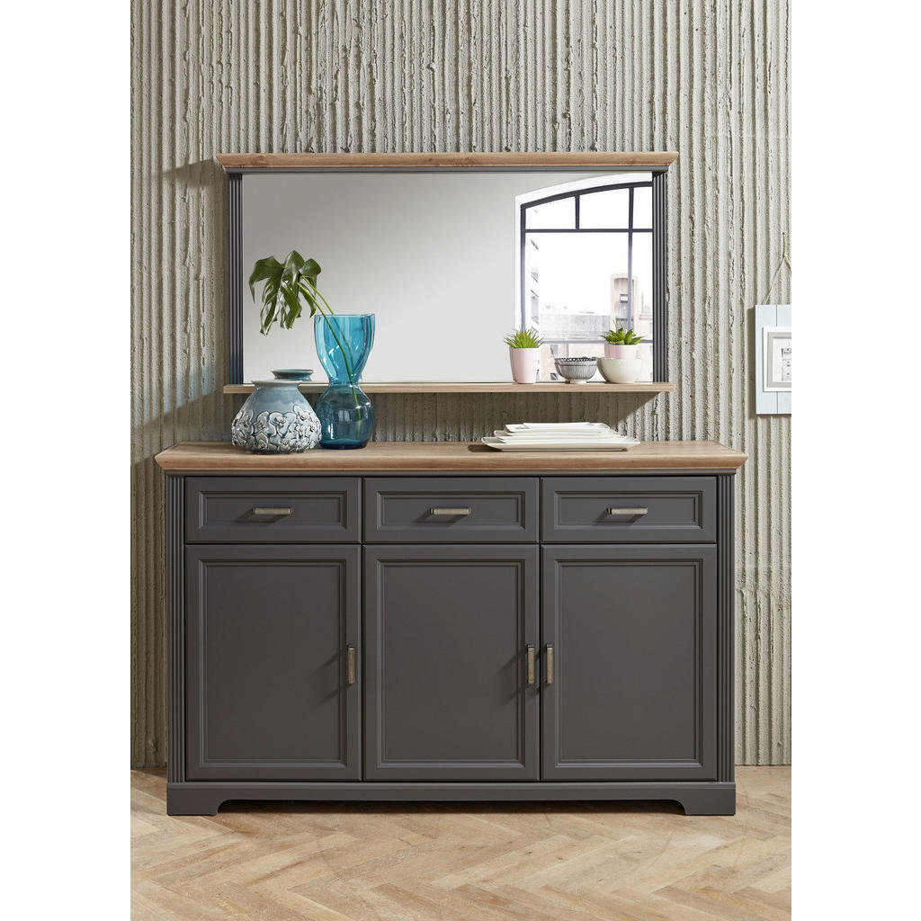 Thumbnail - Hom`in Sideboard, Eiche Artisan, Holzwerkstoff, 3 Fächer, 3 Schubladen, 166x102x48 cm, Beimöbel erhältlich, Schlafzimmer...