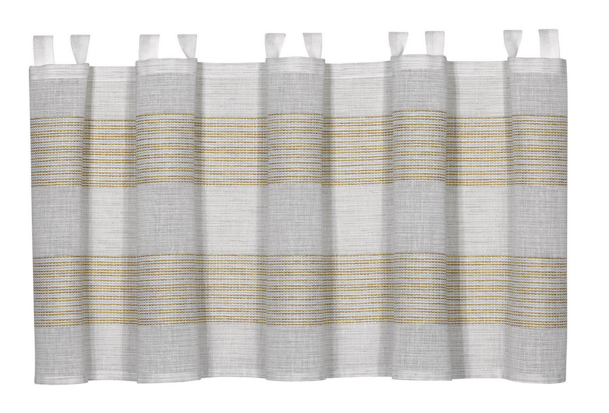 KURZGARDINE   140/50 cm   - Hellgelb/Weiß, Basics, Textil (140/50cm)