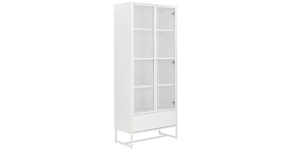 VITRINE in Weiß - Weiß, MODERN, Holzwerkstoff/Metall (80/191/41cm) - Novel