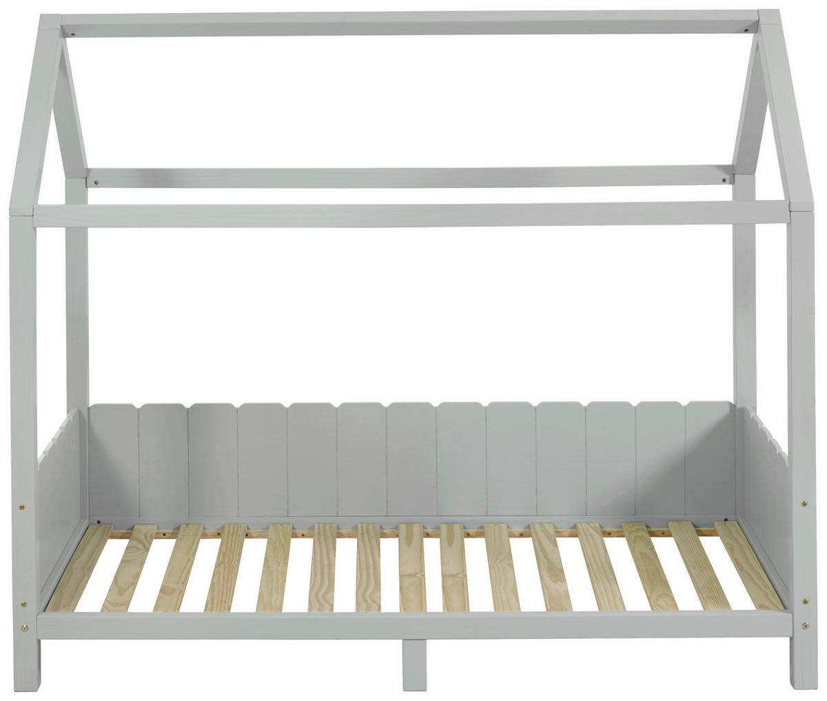 HAUSBETT 90/200 cm,  in Grau, Lattenrost  - Blau/Naturfarben, LIFESTYLE, Holz (90/200cm) - MID.YOU