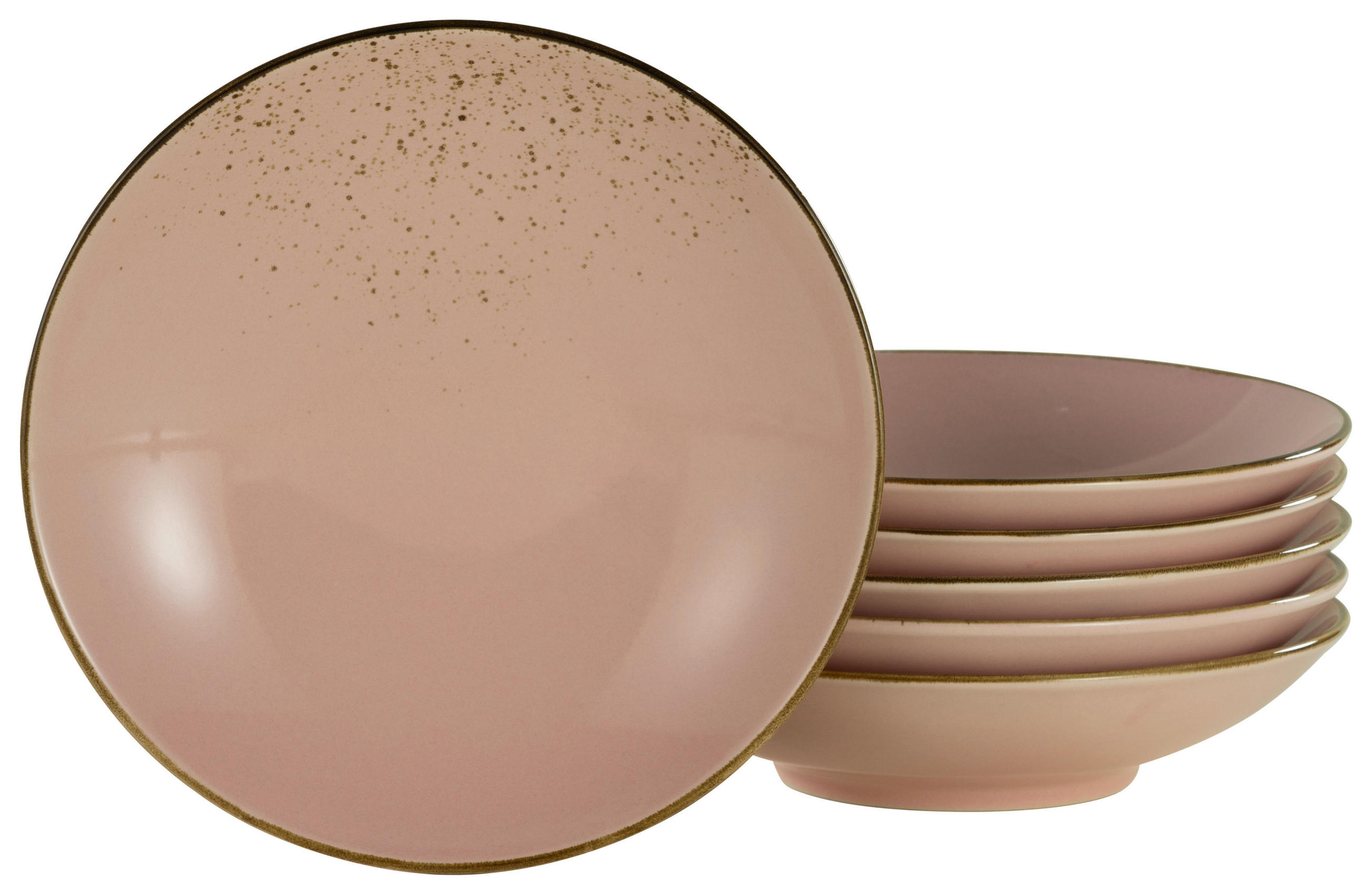 SUPPENTELLERSET Hellrosa 6-teilig Steinzeug  - Hellrosa, Trend, Keramik (22cm) - Creatable