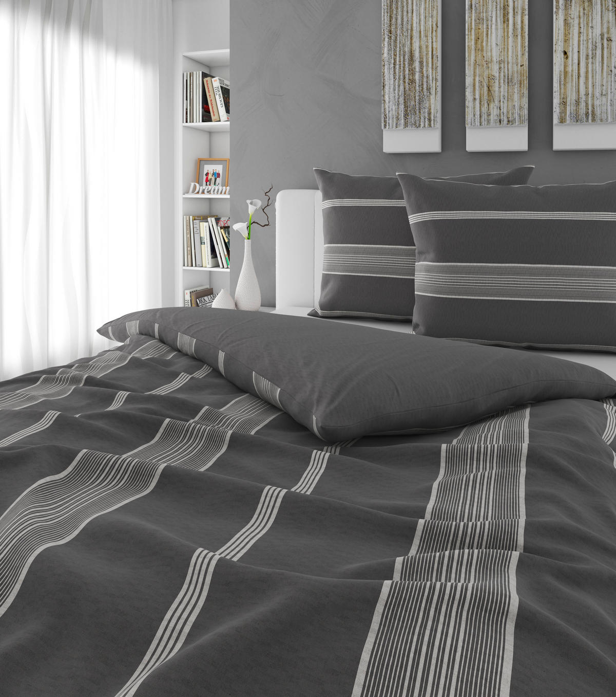 BETTWÄSCHE REMSA Flanell 200/200 cm  - Grau, KONVENTIONELL, Textil (200/200cm) - Esposa