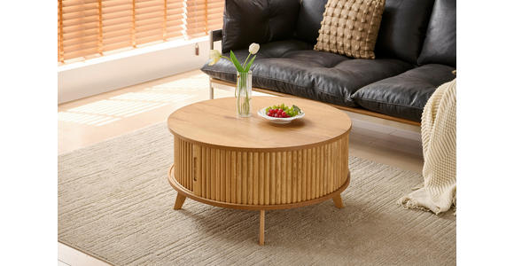 COUCHTISCH Eiche furniert, massiv 80/80/41 cm rund Eichefarben - Eichefarben, Natur, Holz/Holzwerkstoff (80/80/41cm) - Waldwelt