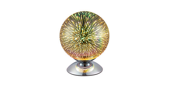TISCHLEUCHTE Galaxy 20/25 cm  - Chromfarben, LIFESTYLE, Glas/Metall (20/25cm) - Novel